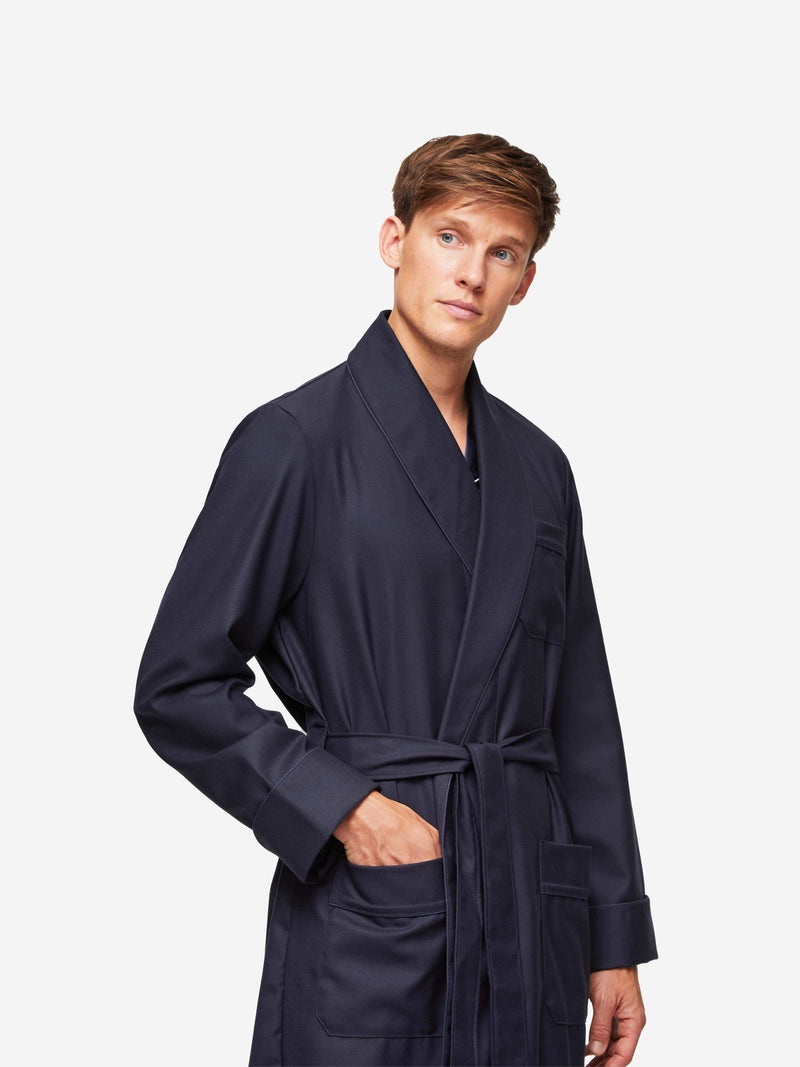 Men's Dressing Gown Westminster 2 Wool Navy - 2