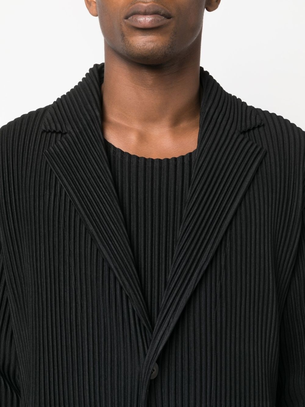 single-breasted pleated blazer - 5