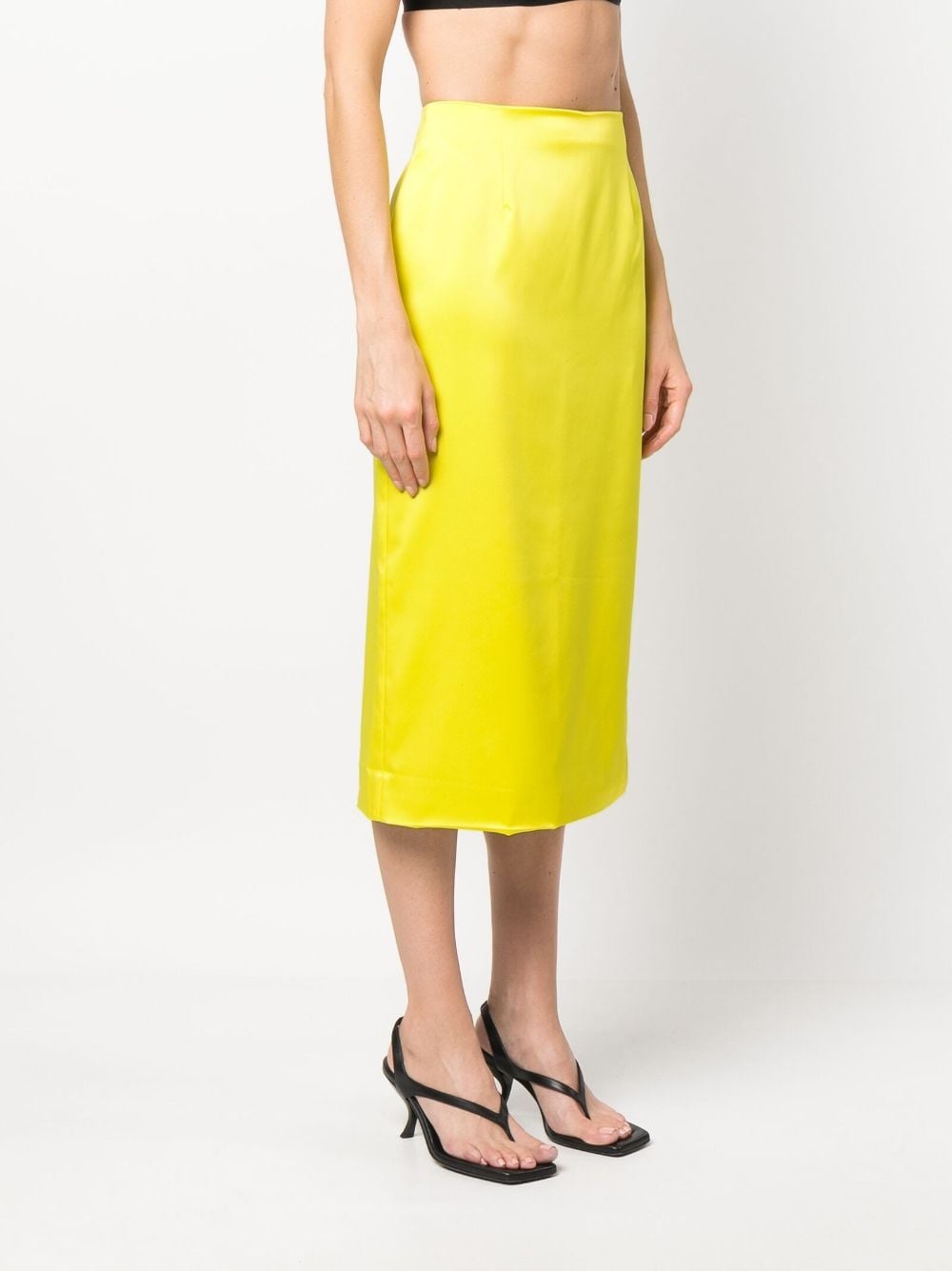 satin-finish high-waisted skirt - 3