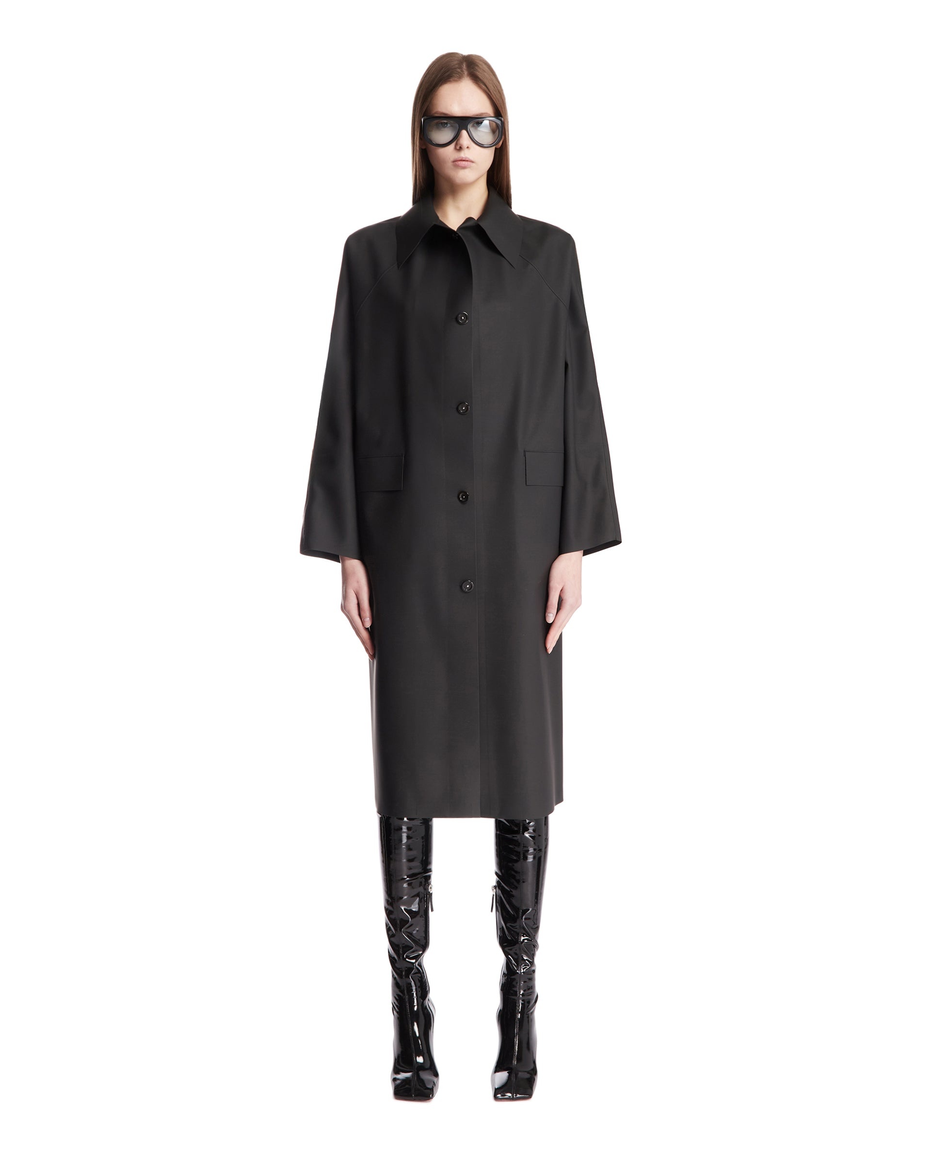 Black Coat with Classic Collar - 1