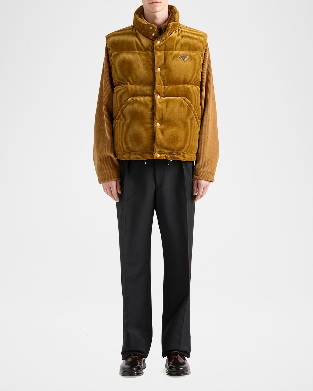 Prada Men's Corduroy Down Vest | neimanmarcus | REVERSIBLE