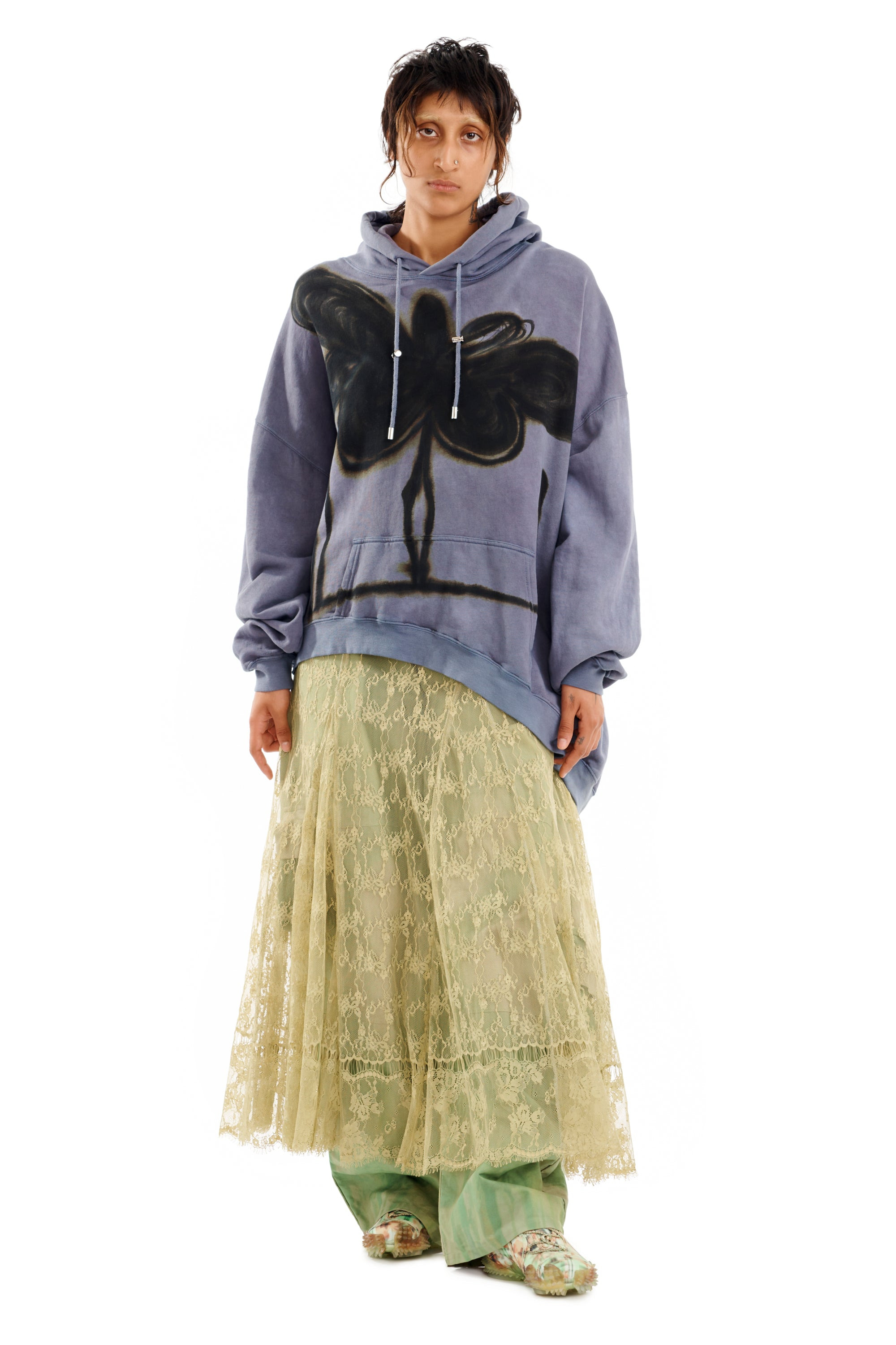 MIDNIGHT FLOWER POT WAVE HEM HOODIE - 6