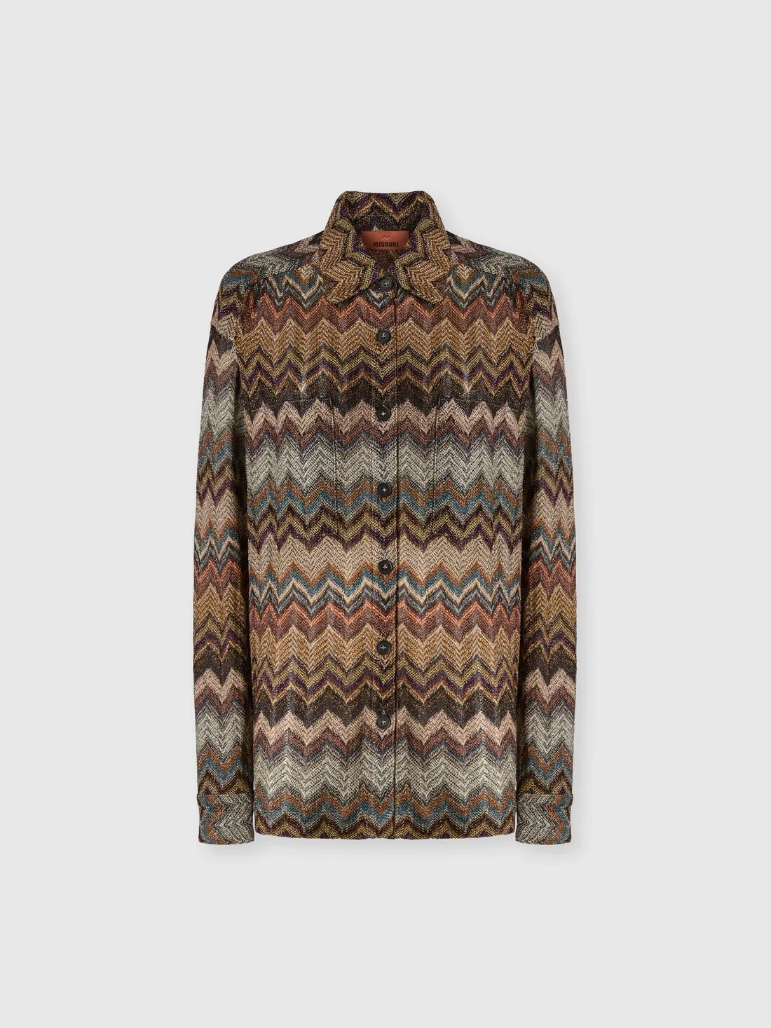 Regular-fit shirt with zig zag motif - 1