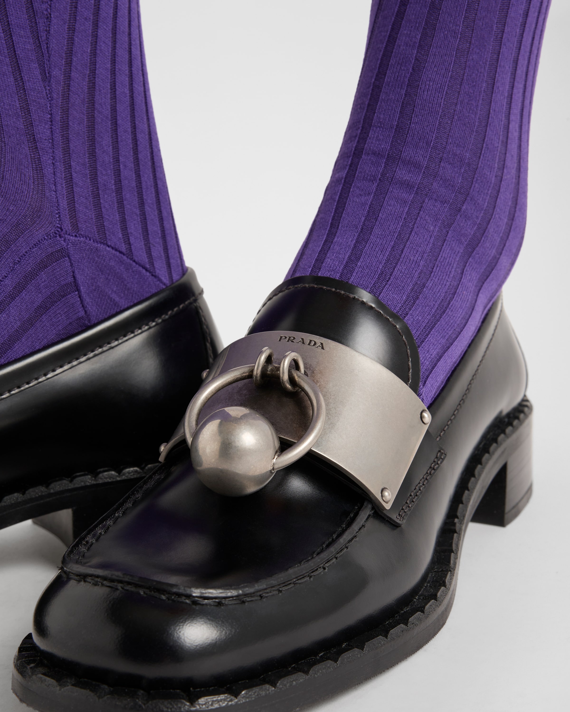 Brushed leather loafers - 3