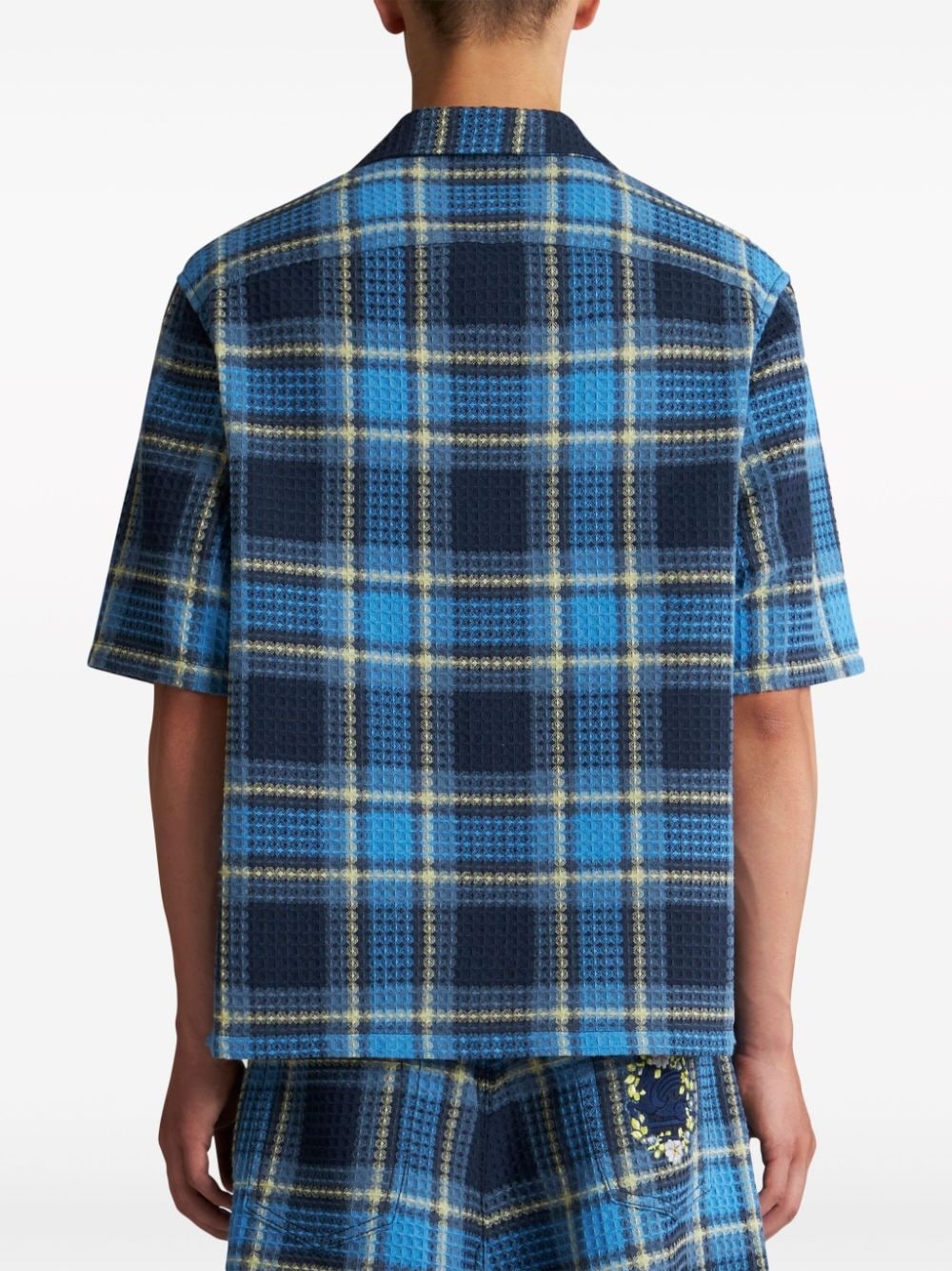 Pegaso-embroidered checked shirt - 3