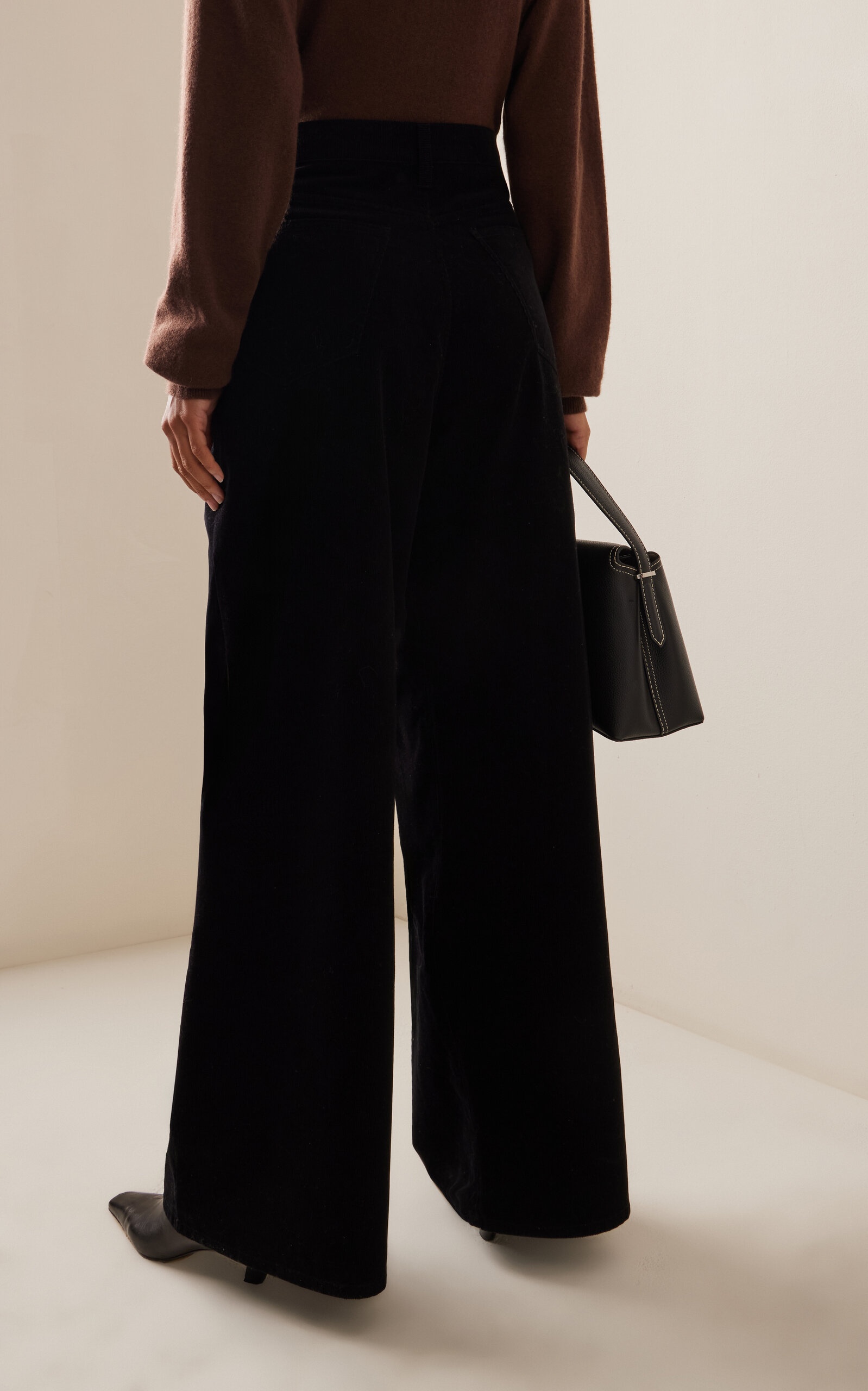 Corduroy Wide-Leg Pants black - 4