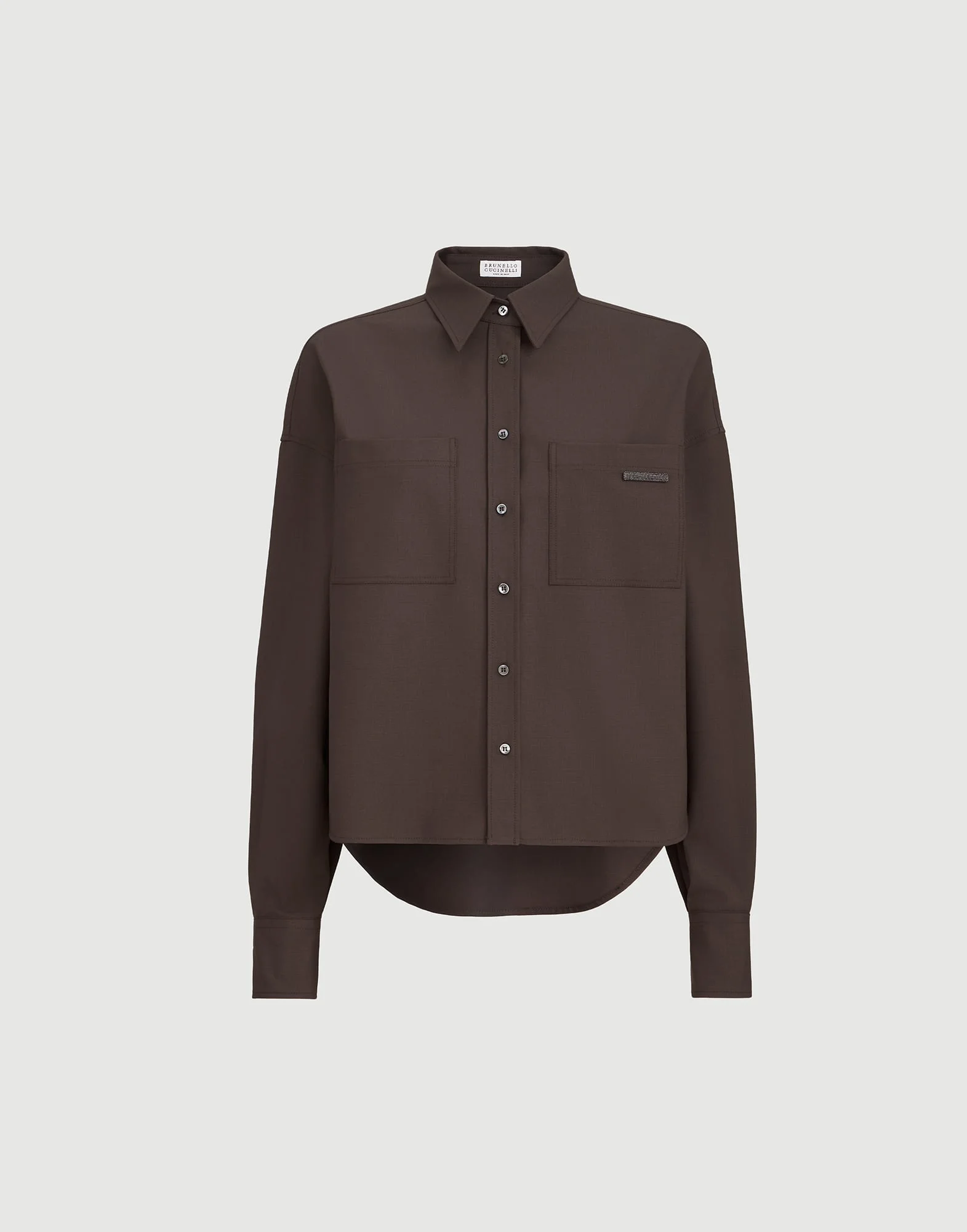 Tropical luxury wool shirt with shiny tab - 1