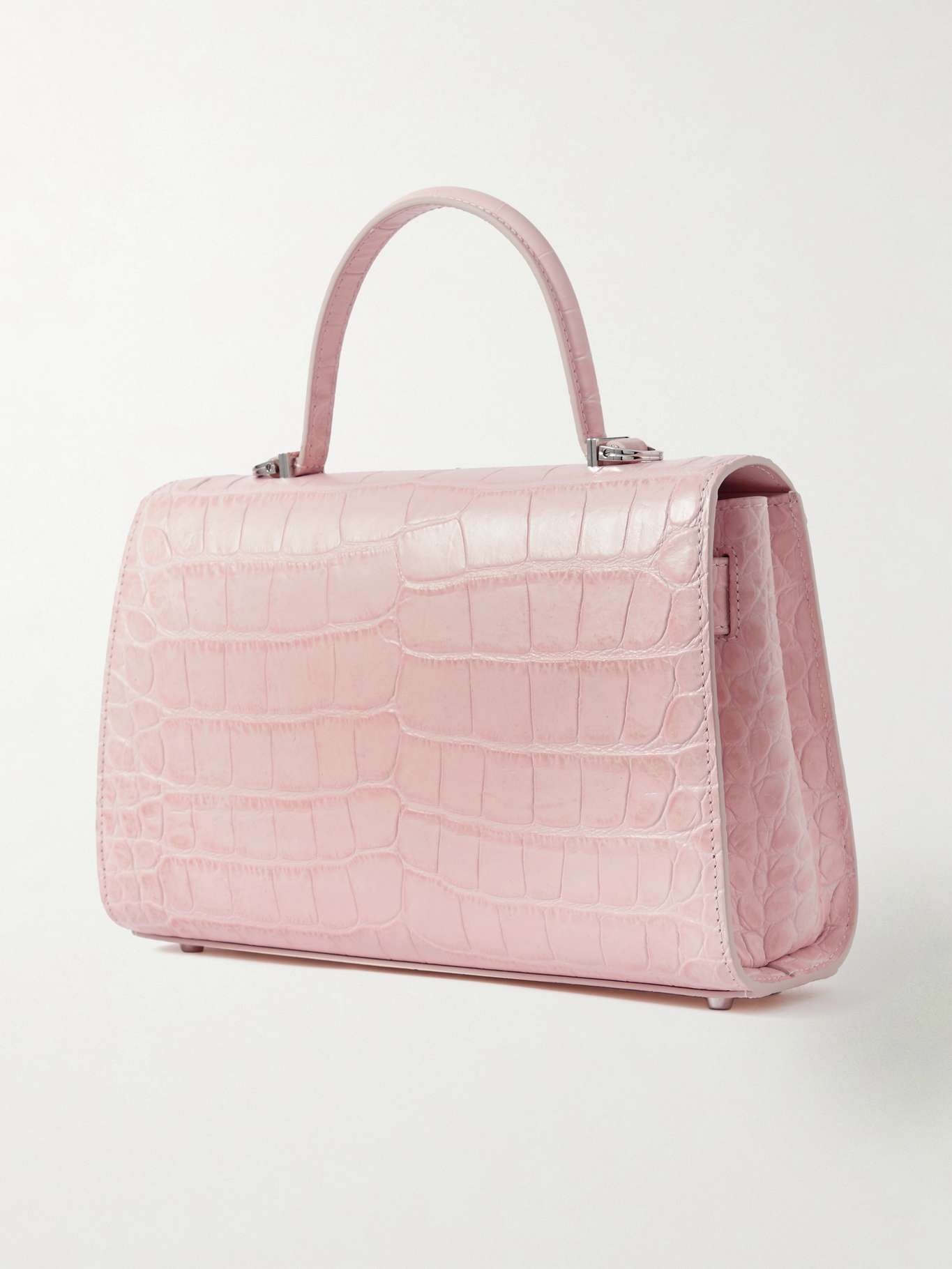 Embellished croc-effect leather shoulder bag - 3