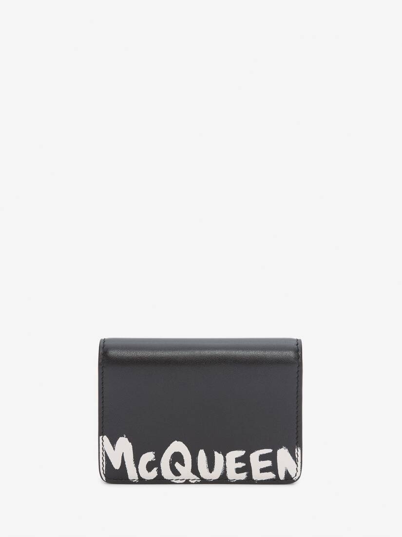Mcqueen Graffiti Business Card Holder in Black/white - 1