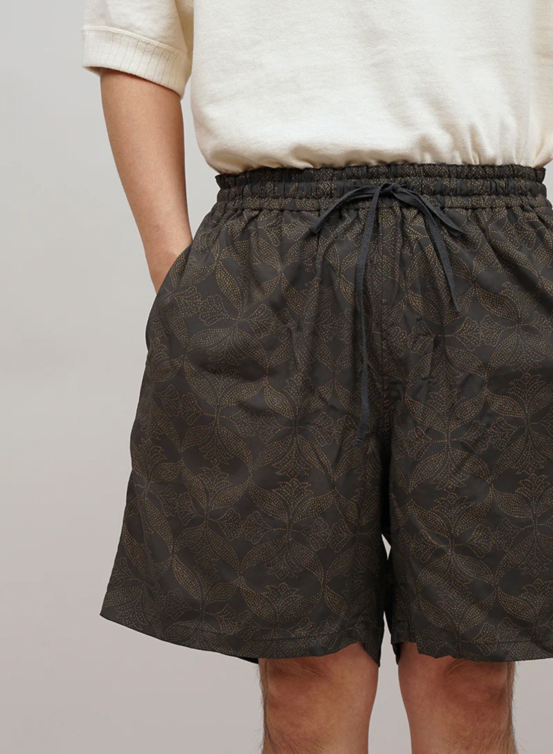 Utility Shorts Gujarat Print in Grey - 3