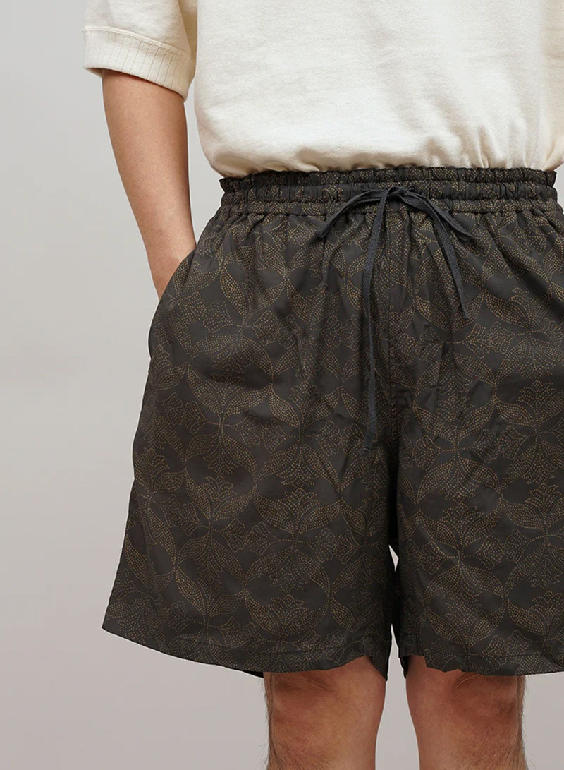 Utility Shorts Gujarat Print in Grey 3