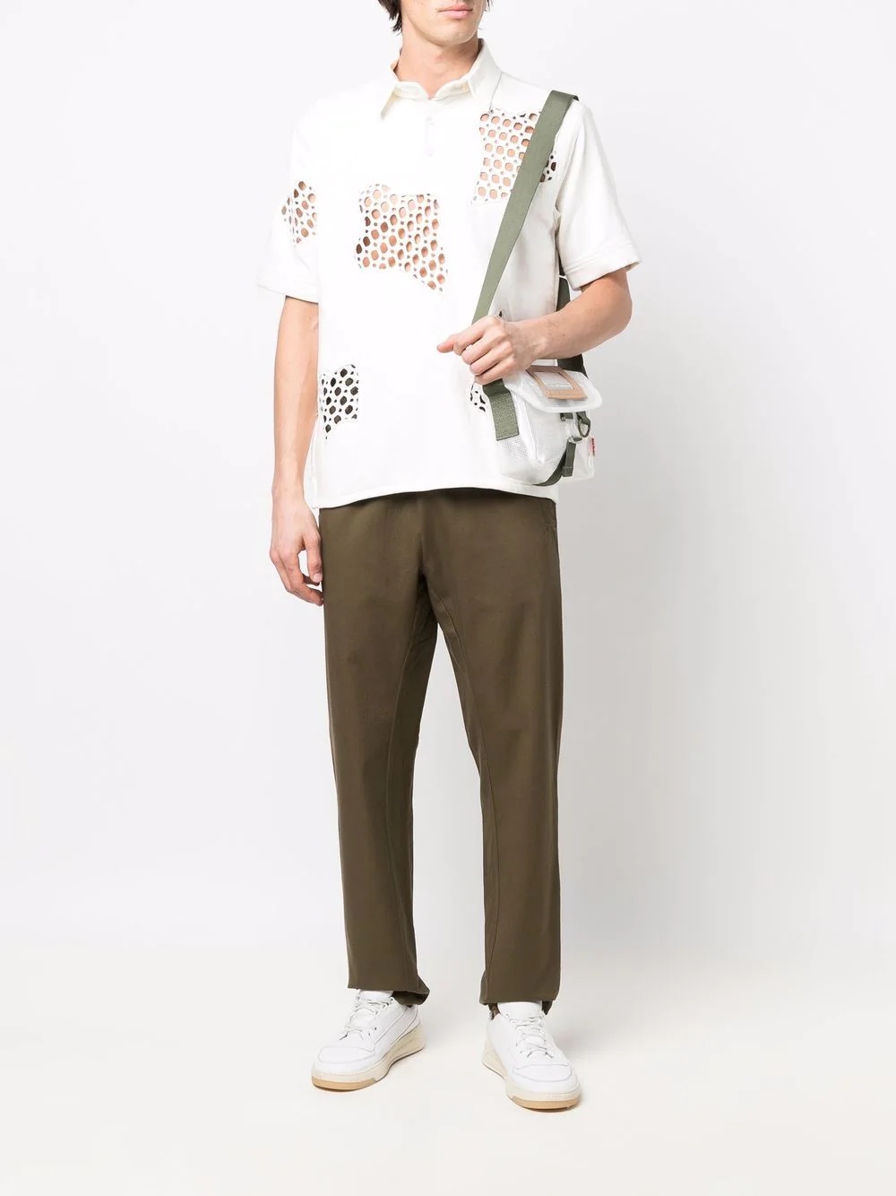 drawstring straight-line trousers - 2