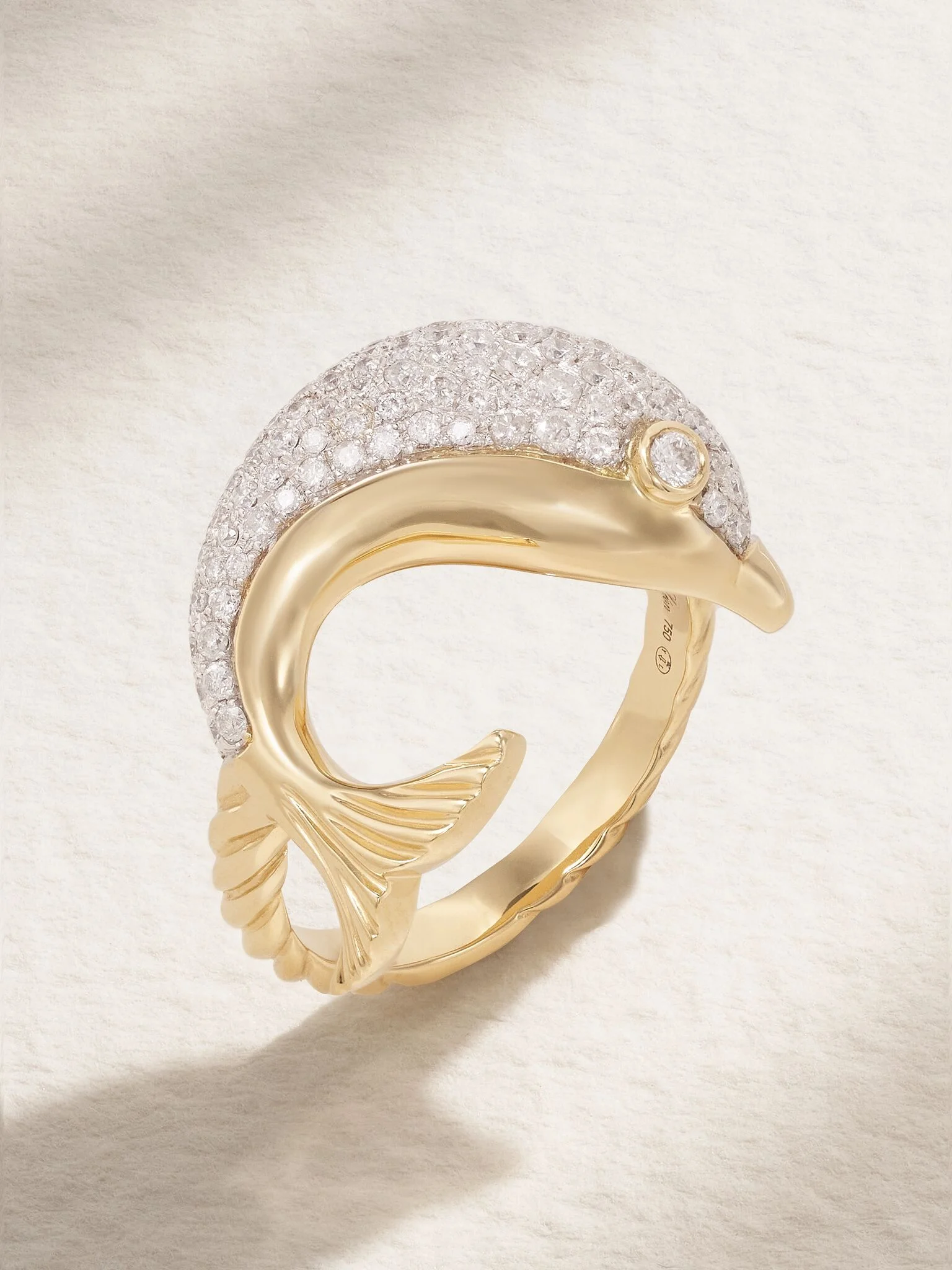 18-karat gold diamond ring Gold - 1