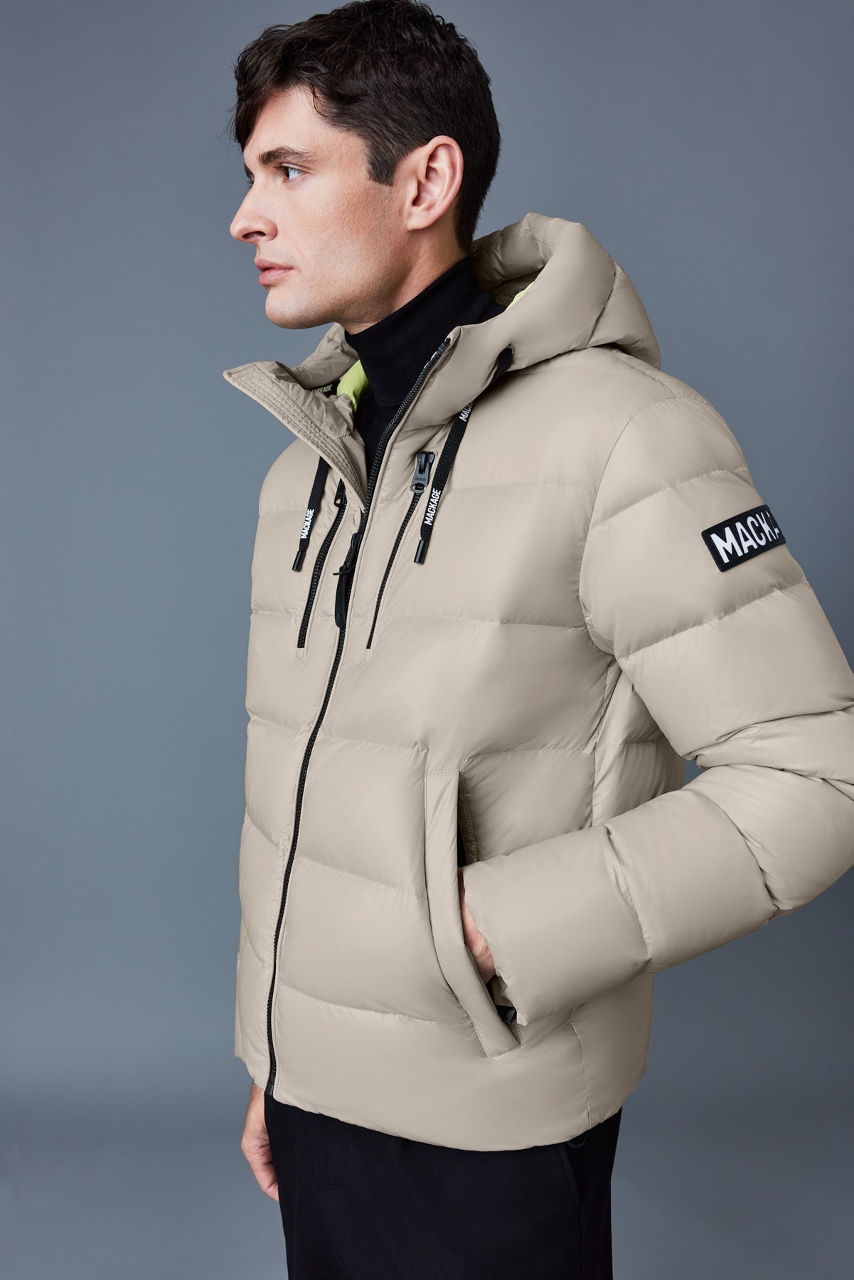 Victor, Lustrous light down jacket with hood for men