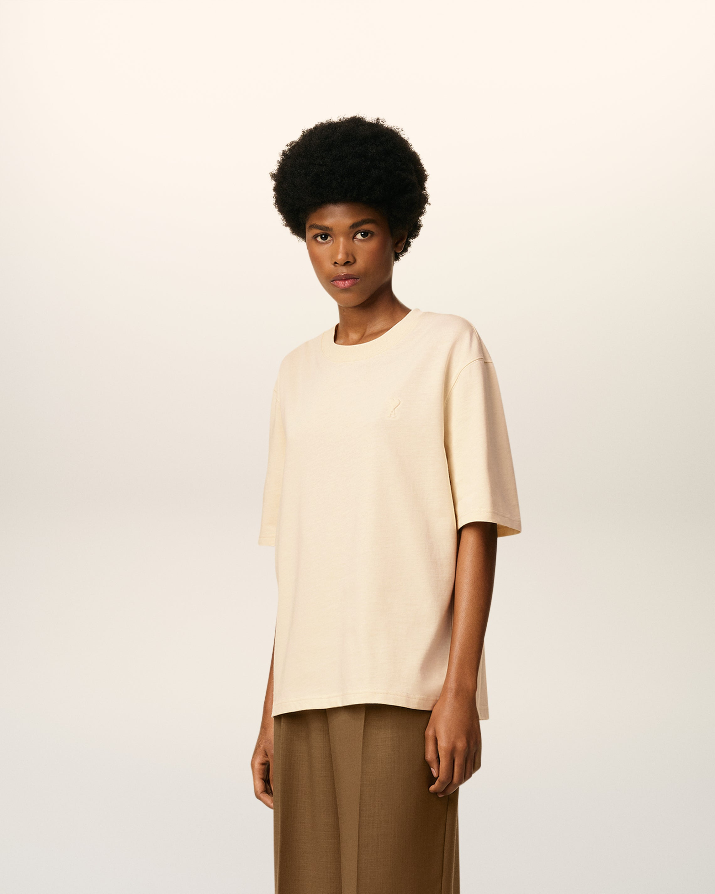 WHITE COTTON AMI DE COEUR T-SHIRT - 6