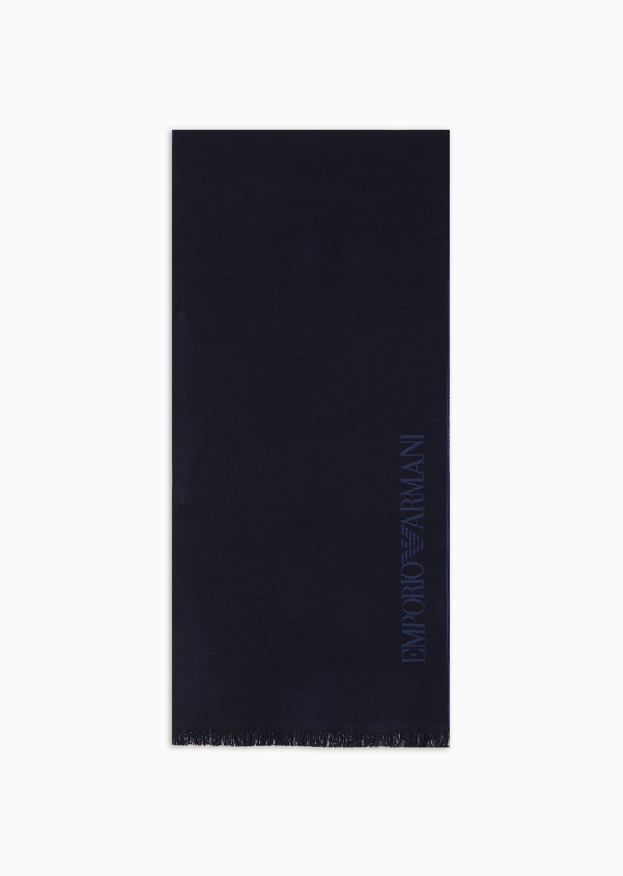 Wool scarf with jacquard logo lettering - 1