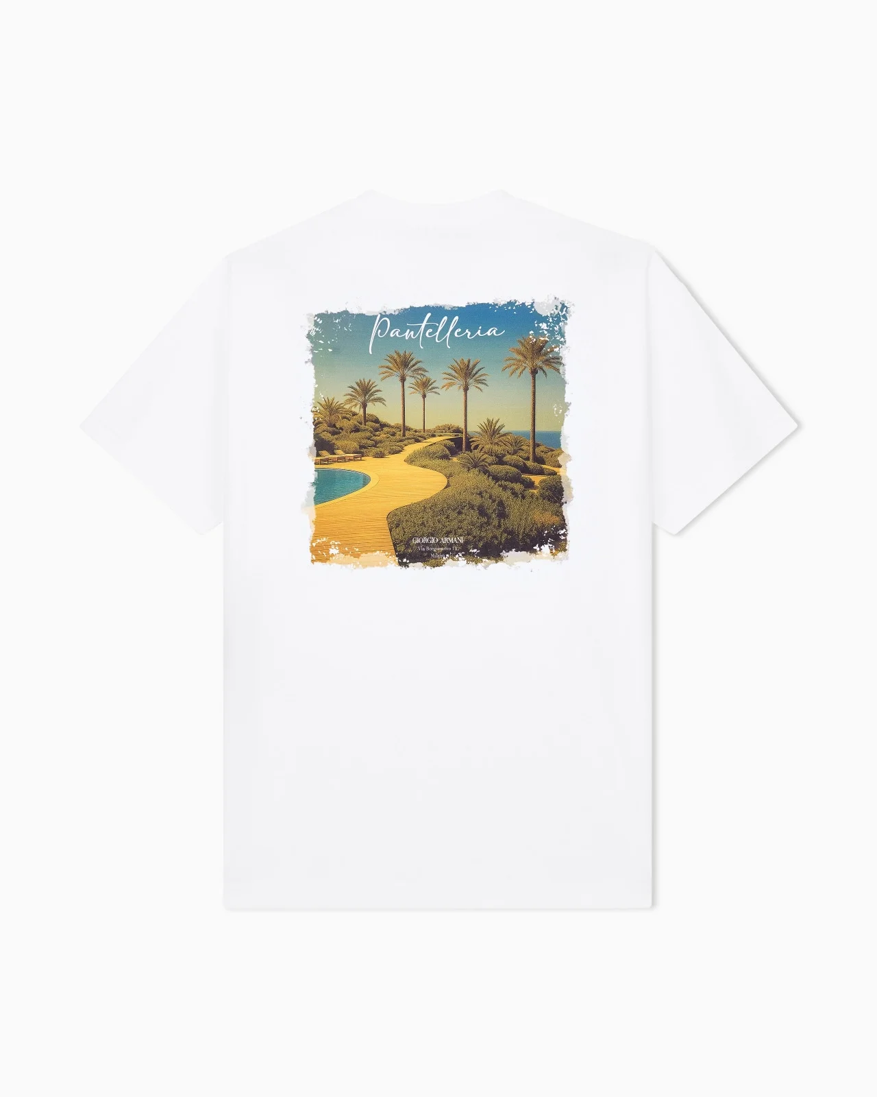 COTTON INTERLOCK JERSEY T-SHIRT WITH PRINT ON THE BACK - 1