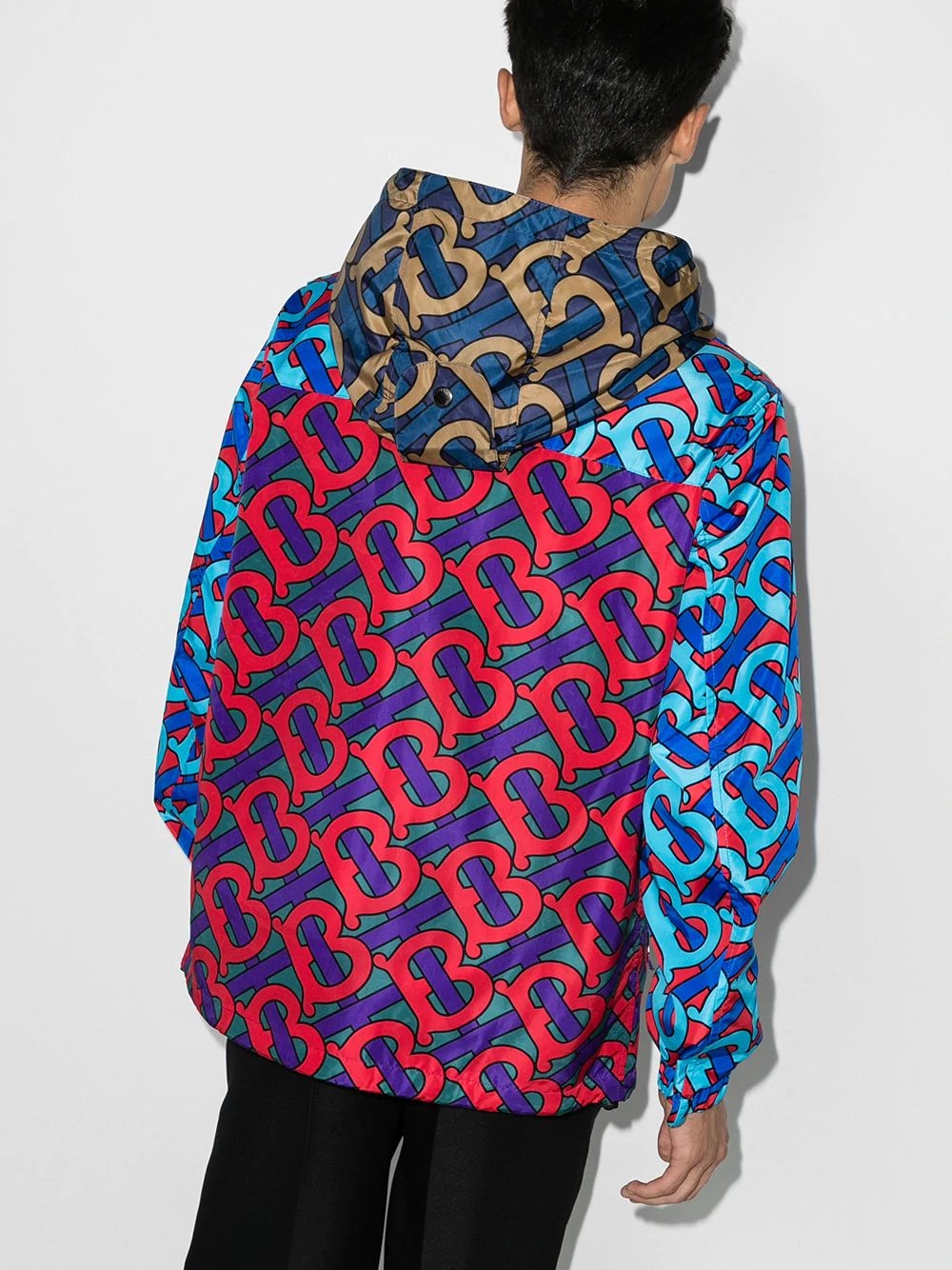 monogram-print hooded jacket - 3