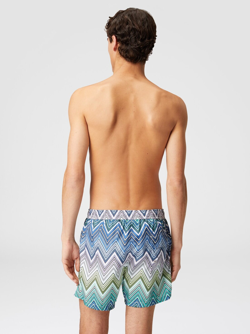 Swimming trunks with large zigzag print 3