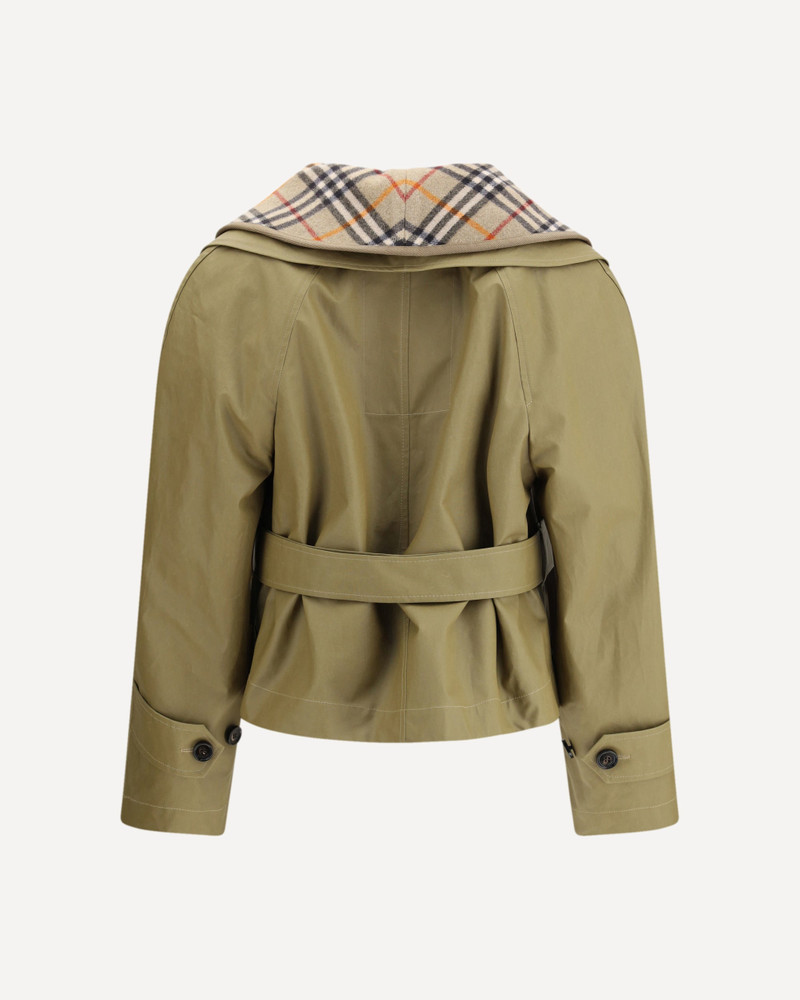 Burberry Cropped cotton Jacket with check quilting outlook