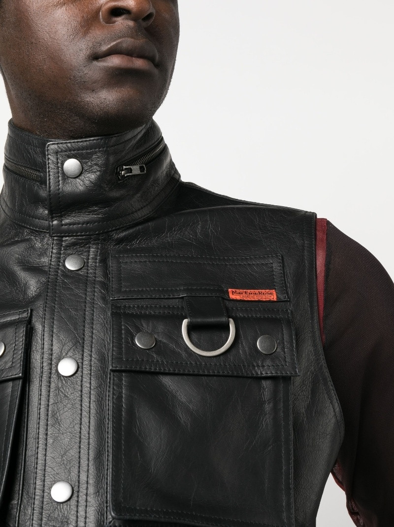 polished-finish button-fastening jacket 5