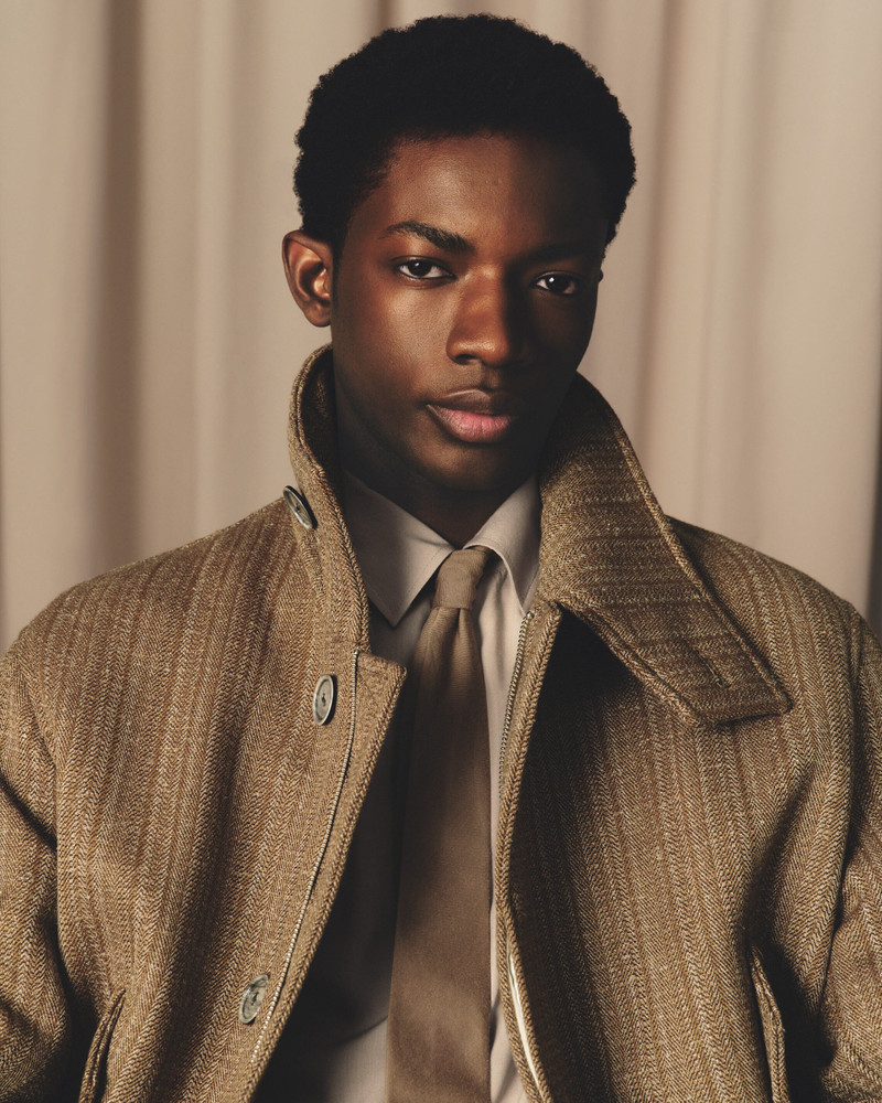 BROWN WOOL HERRINGBONE HARRINGTON JACKET 7