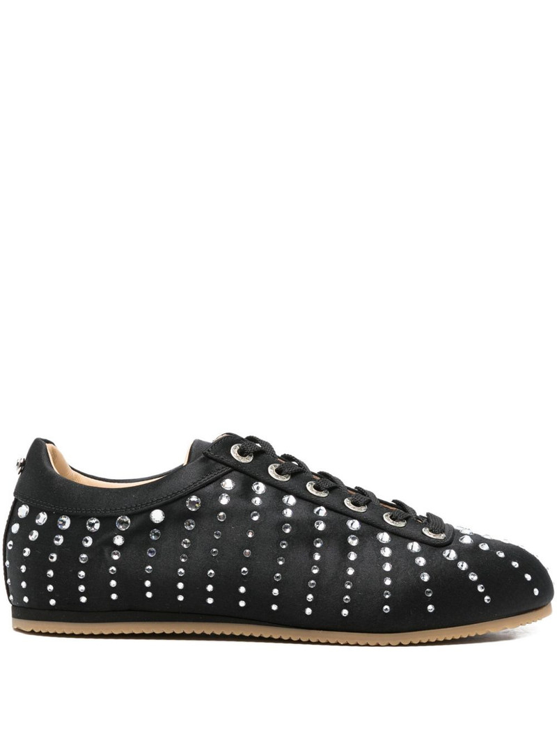crystal-embellished lace-up sneakers 1