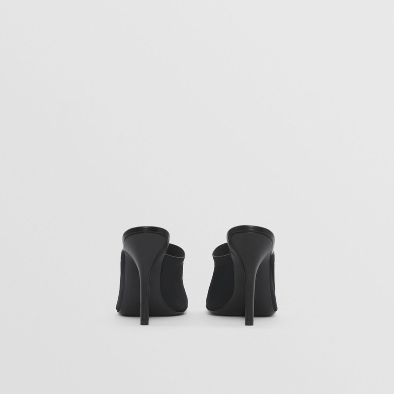 Stretch Jersey and Leather Mules 5