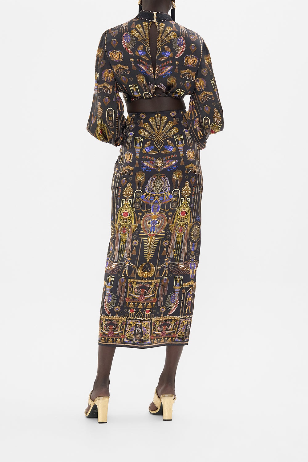 DRAPE FRONT SKIRT WITH SPLIT - 3