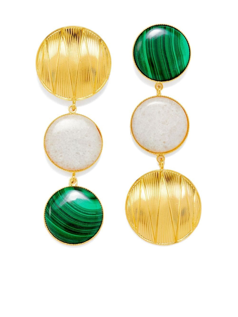 drop-design double-stone earrings 1