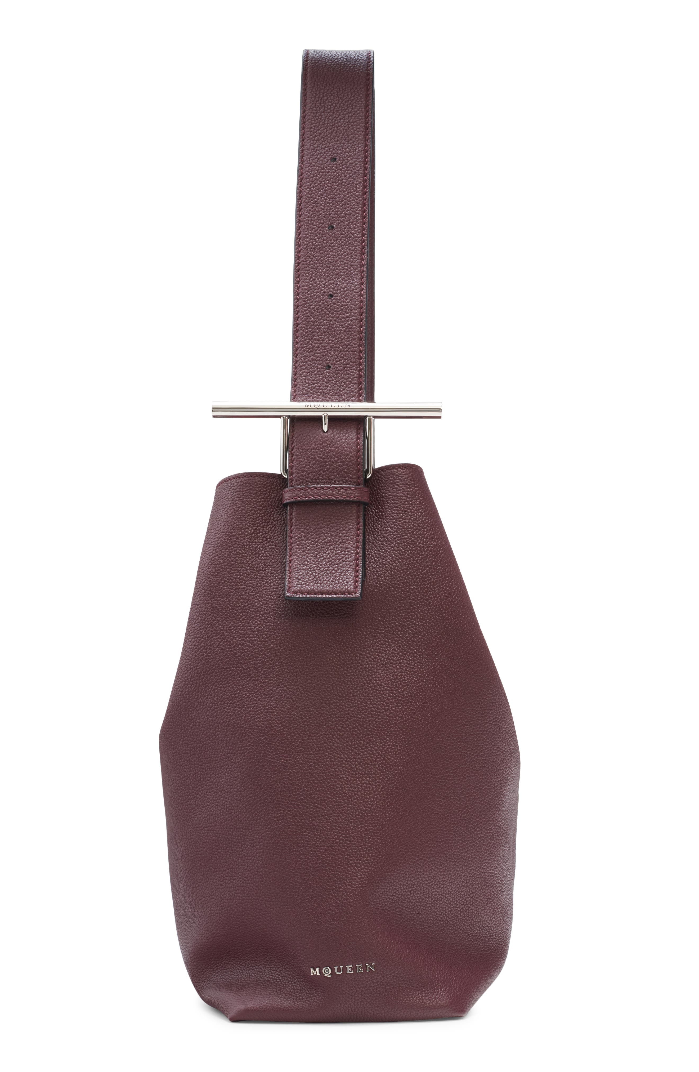McQueen T-Bar Sling Hobo Bag in 6408 Cranberry/Silver at Nordstrom - 4