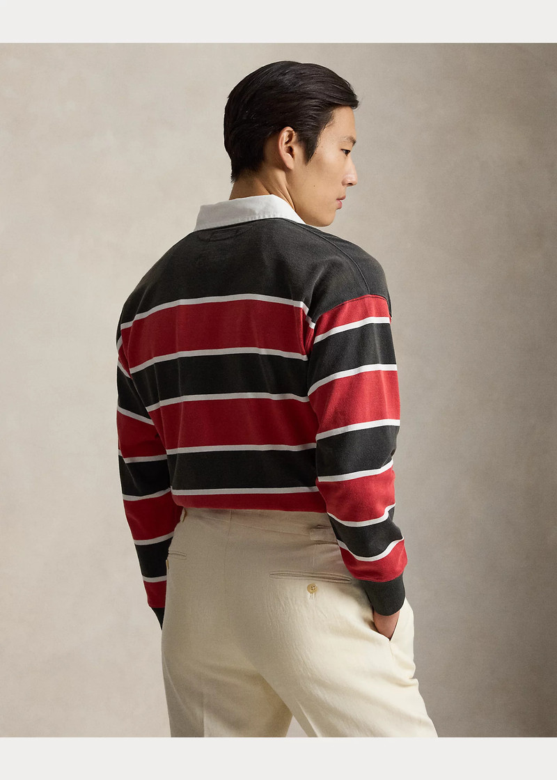 Vintage Fit Striped Jersey Rugby Shirt 4