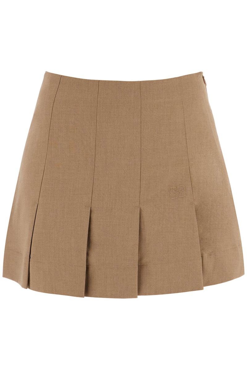 Ganni Pleated Mini Sk - 1