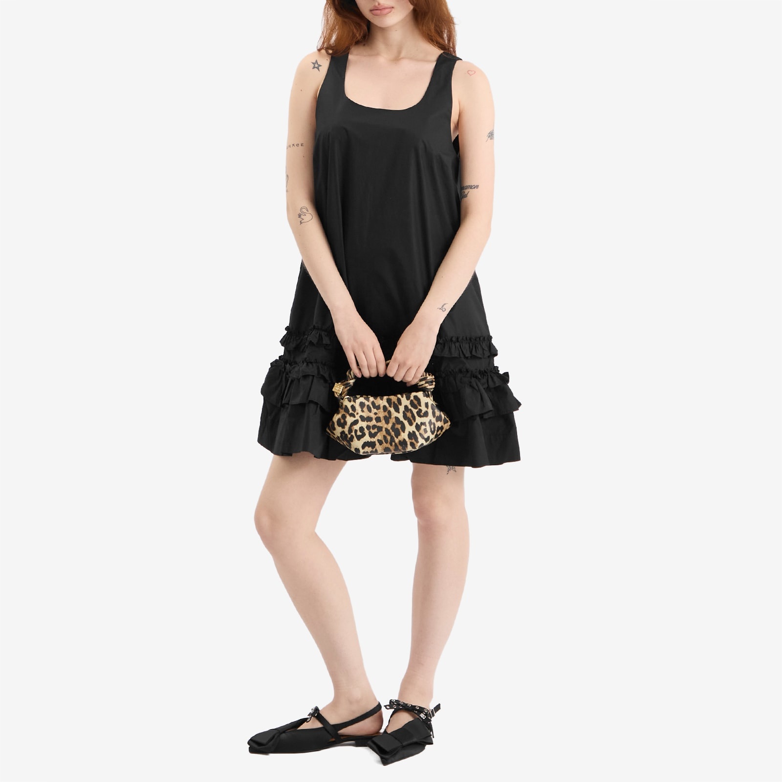 GANNI GANNI Cotton Poplin U-Neck Mini Dress | endclothing