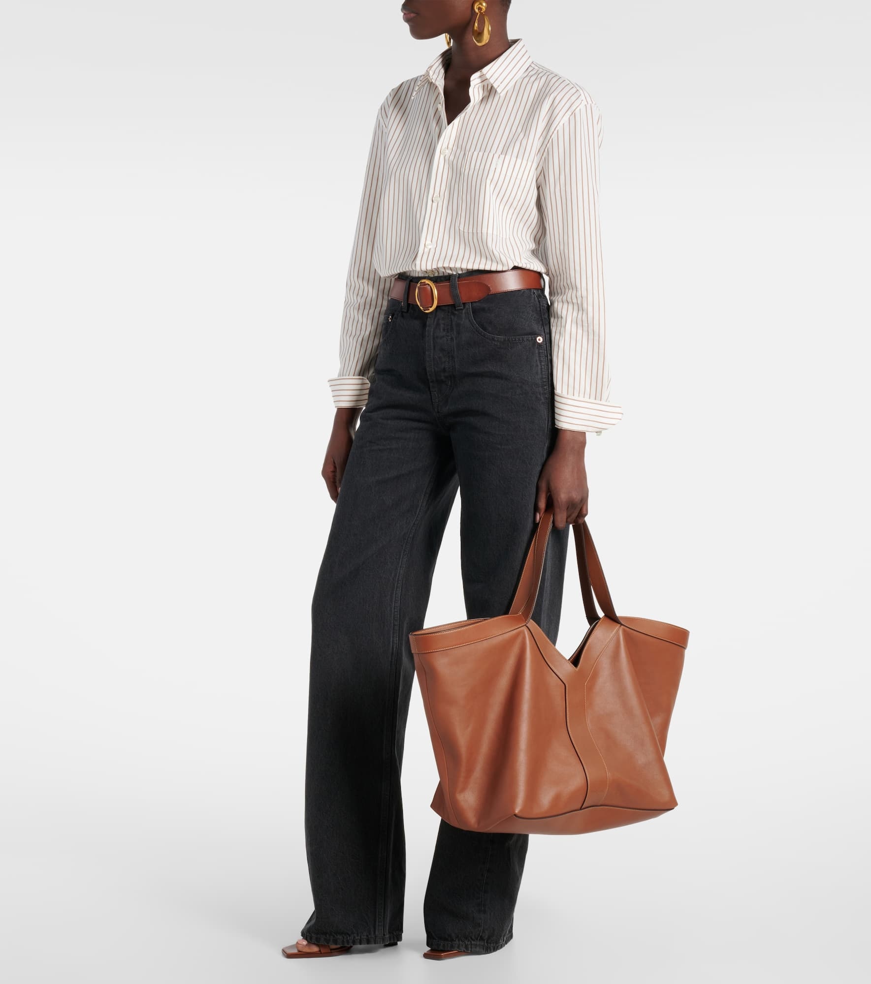 Y leather tote bag - 5