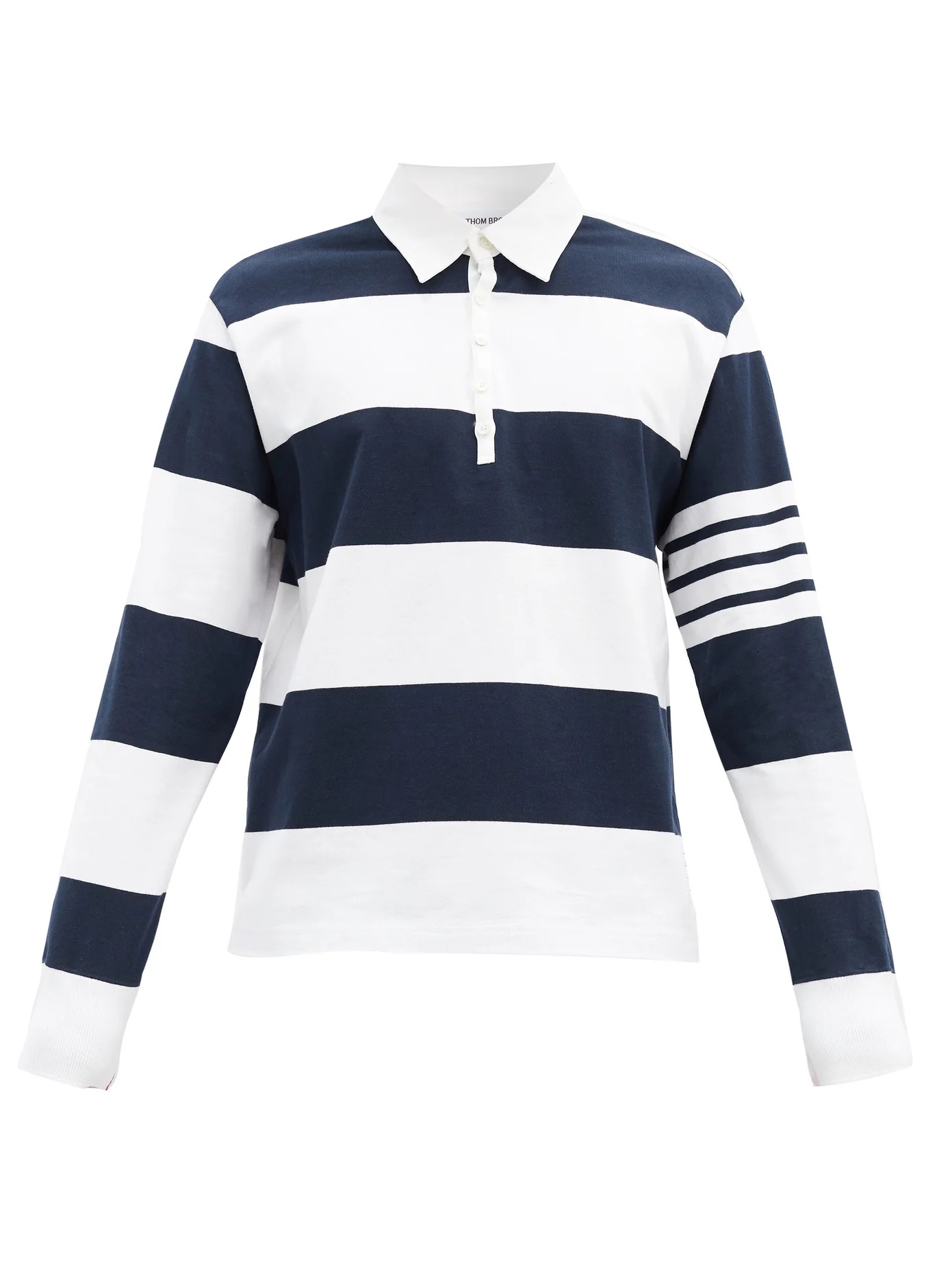 Striped long-sleeved rugby shirt - 1