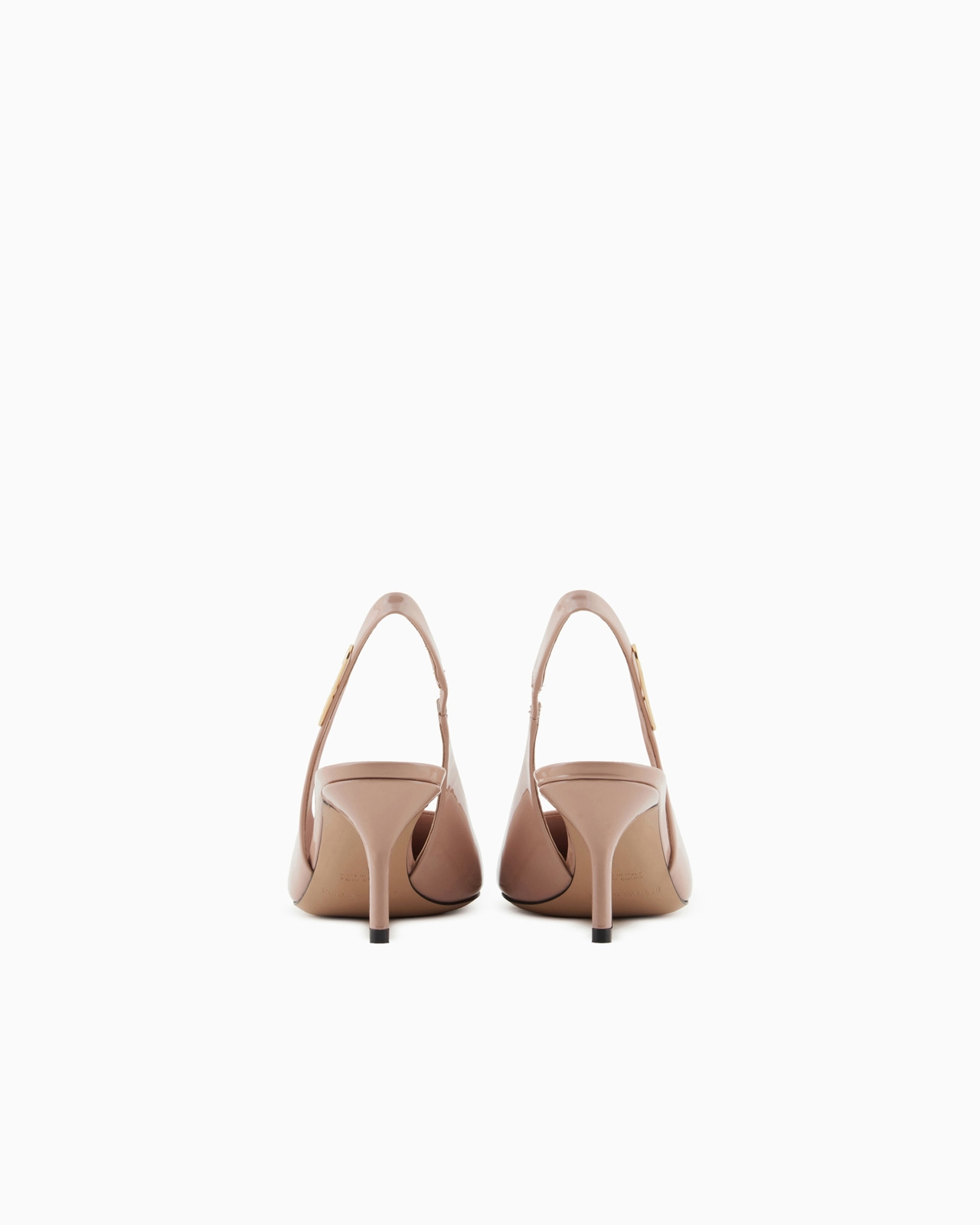 Patent-leather slingback court shoes with eagle plate - 4