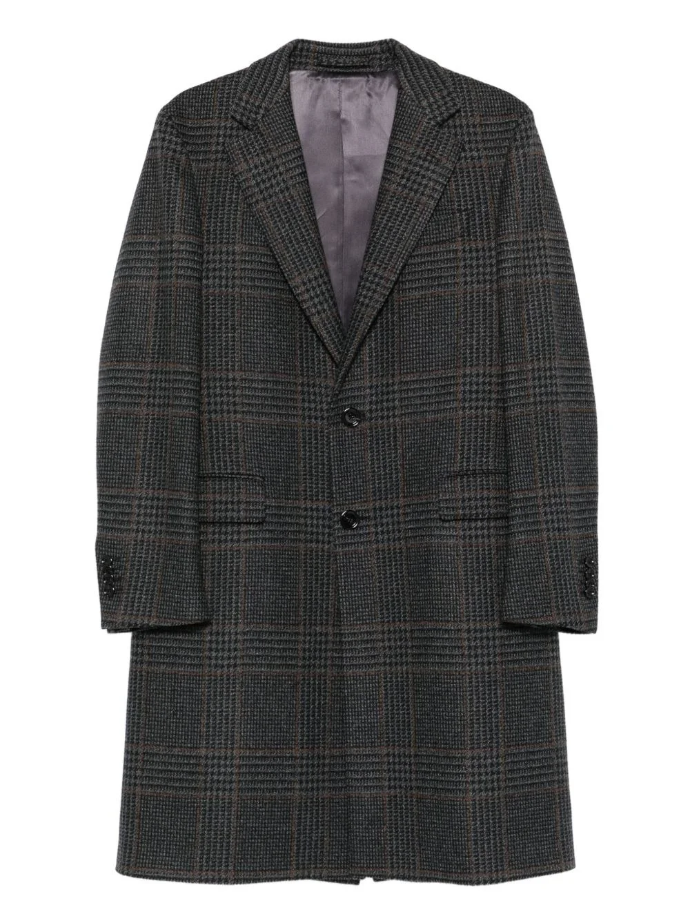 checked wool coat - 1
