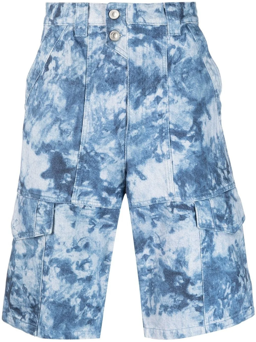 bleached-effect cargo shorts - 1