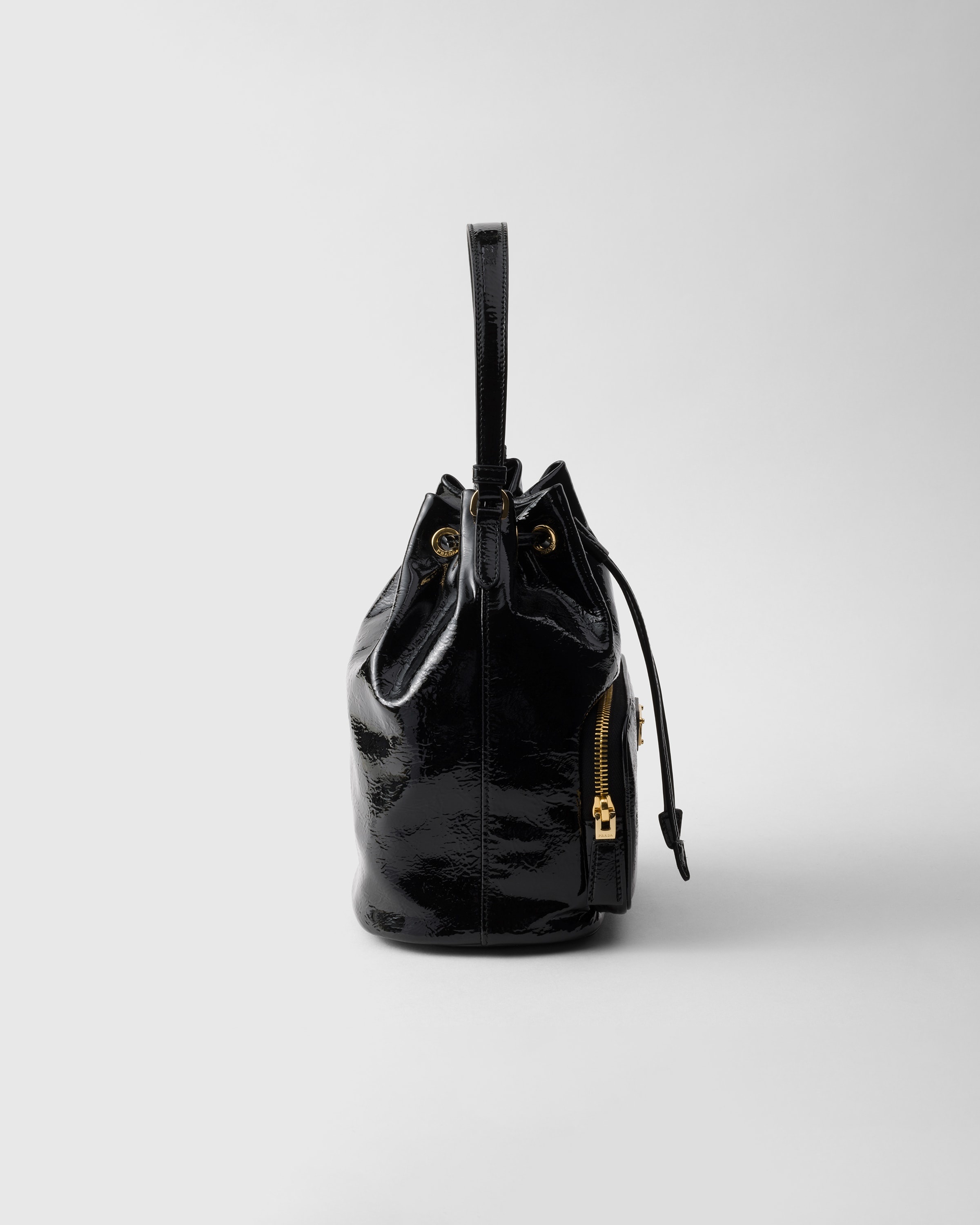 Prada Duet naplak patent leather bucket bag - 7