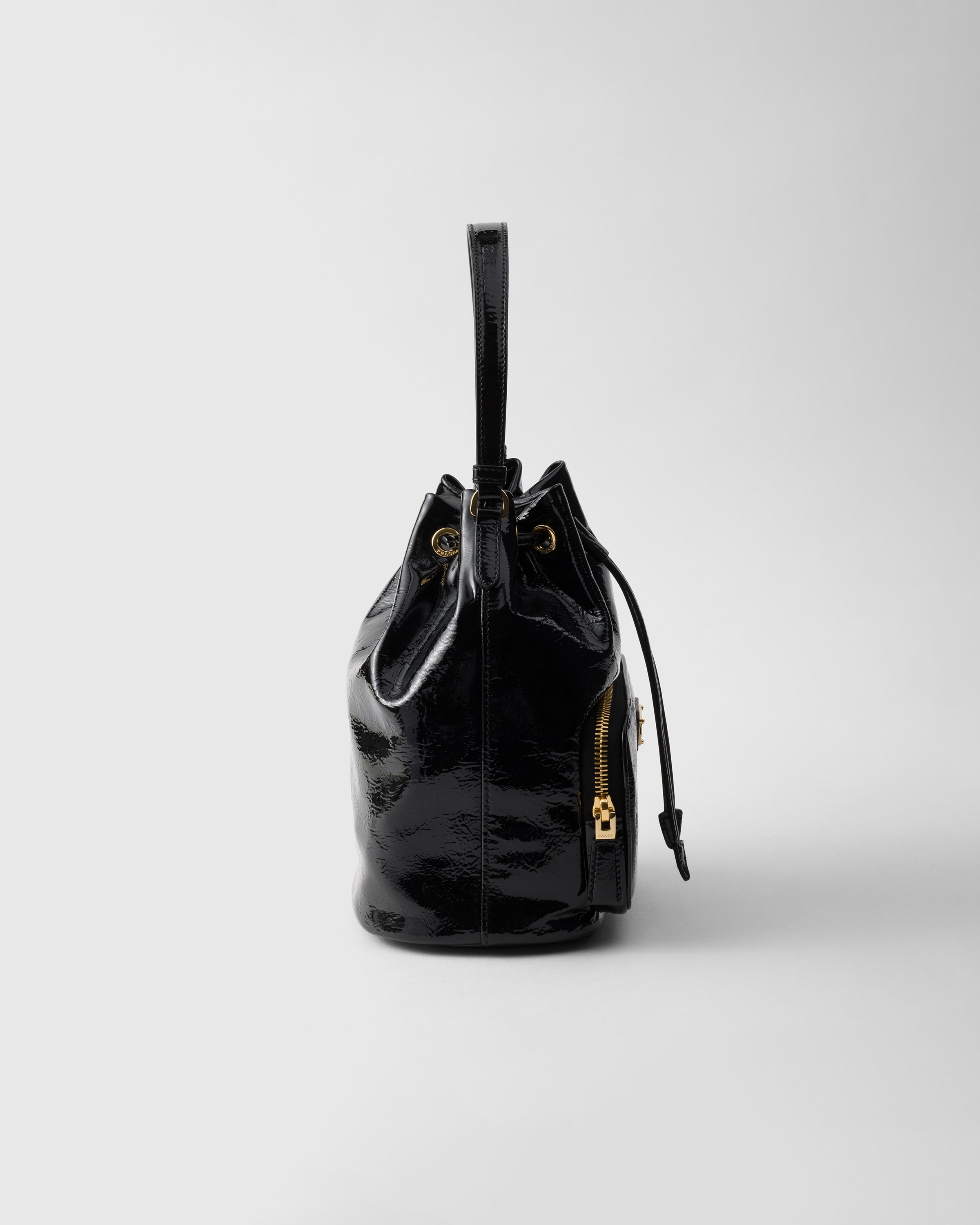 Prada Duet naplak patent leather bucket bag - 6