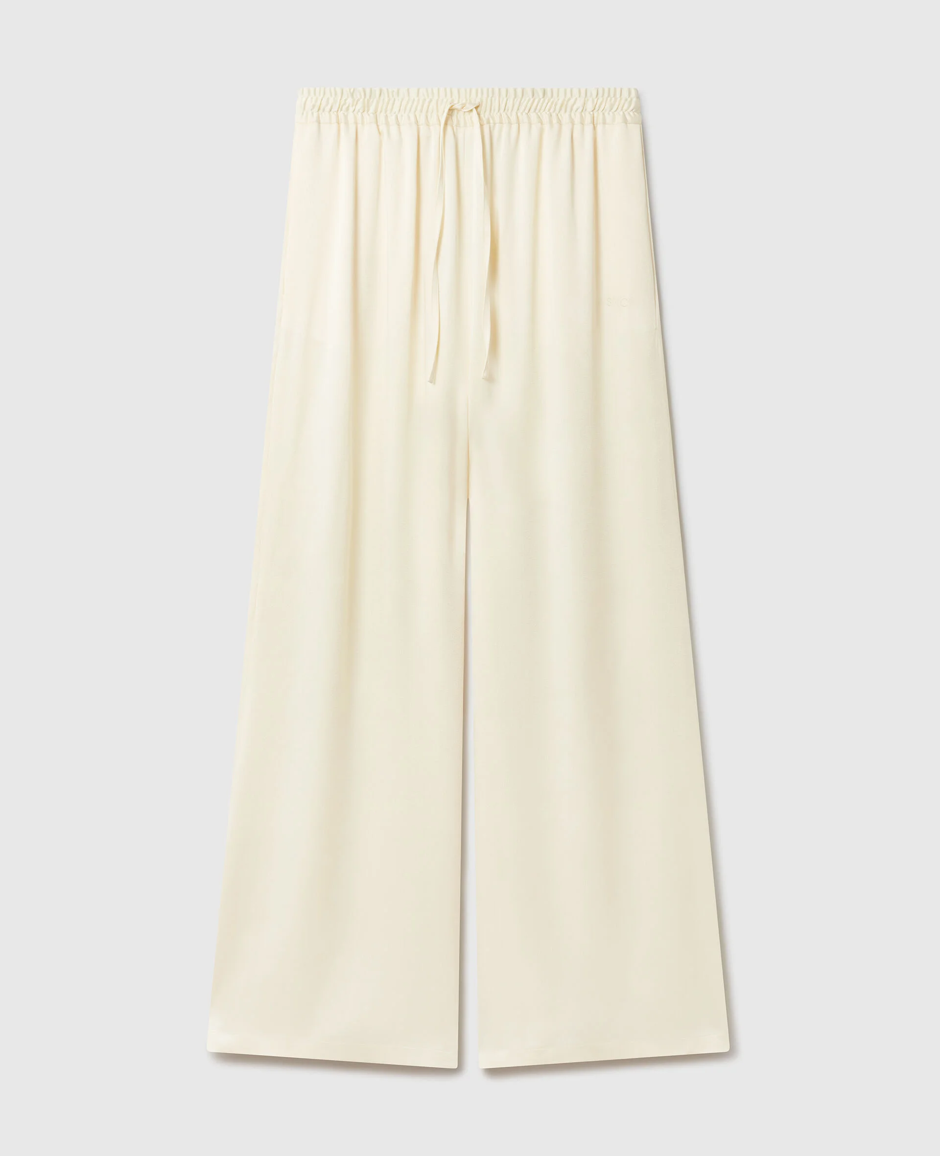 Oversized Drawstring Satin Pants - 1