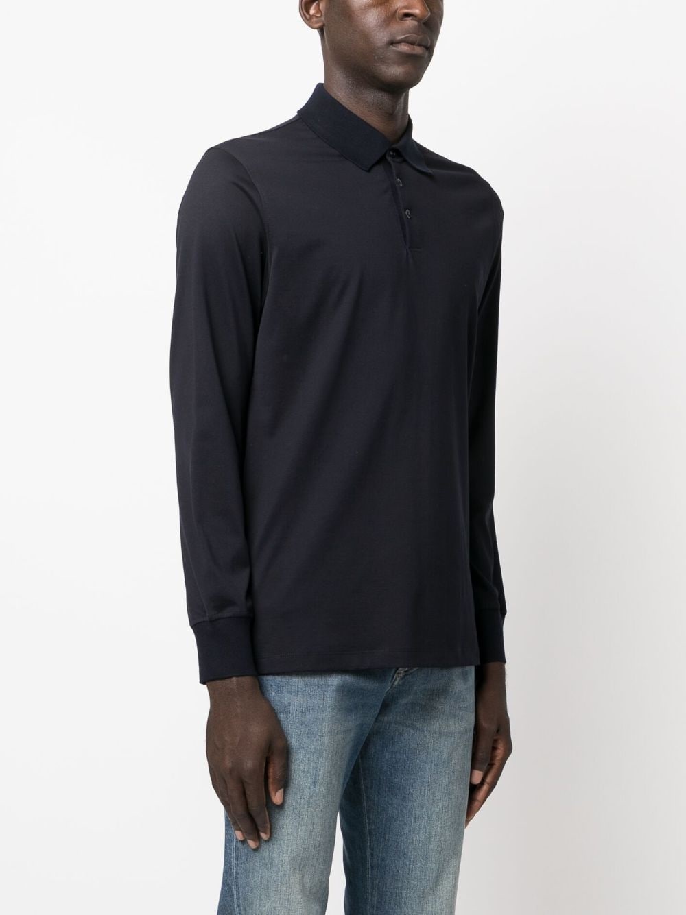 long-sleeve cotton polo shirt - 6
