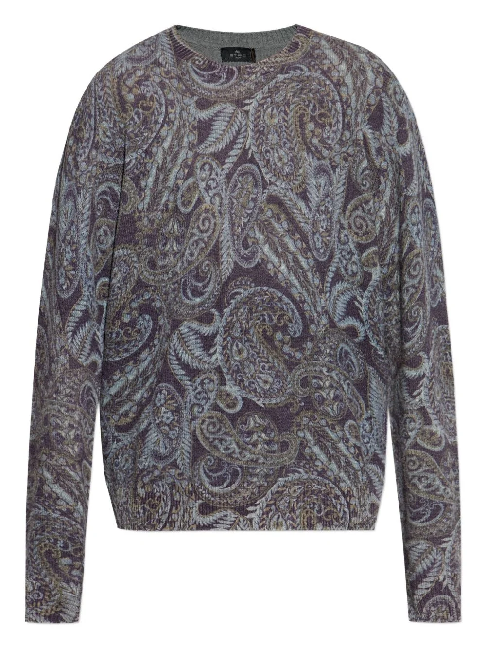 paisley ribbed wool sweater - 1