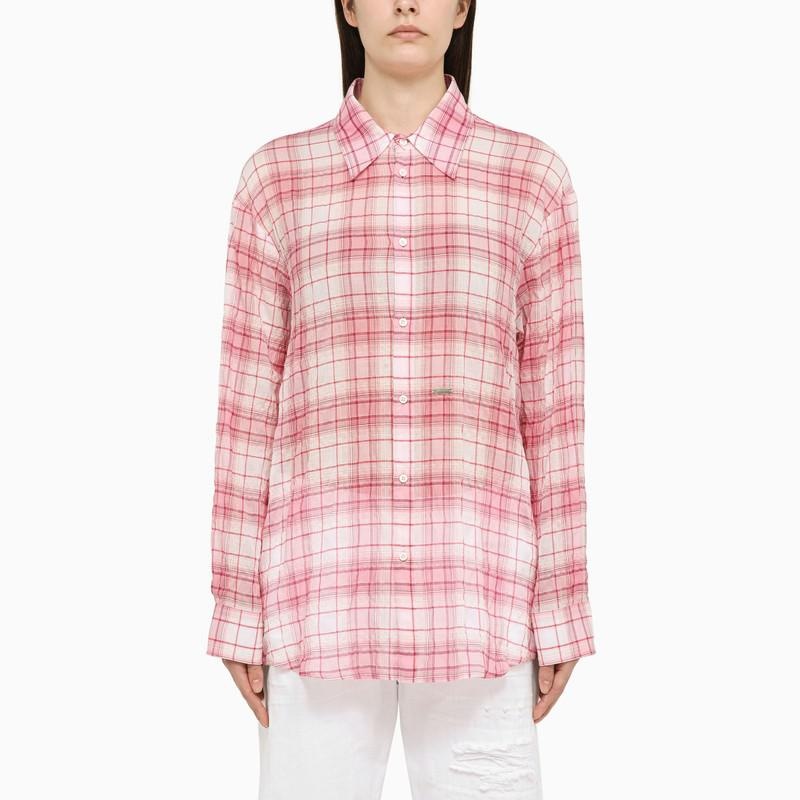 DSQUARED2 WHITE/PINK CHECKED SHIRT - 2