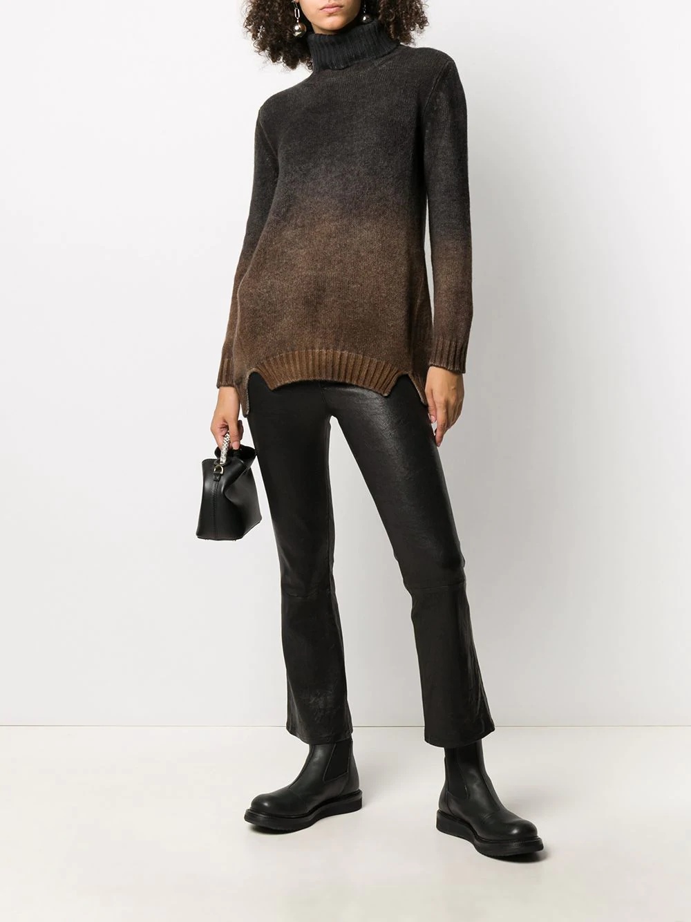 faded effect roll-neck jumper - 2