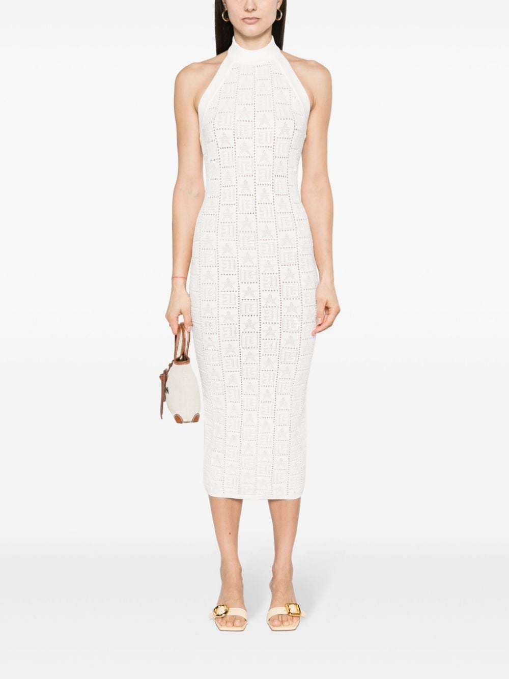 crochet-knit midi dress - 2