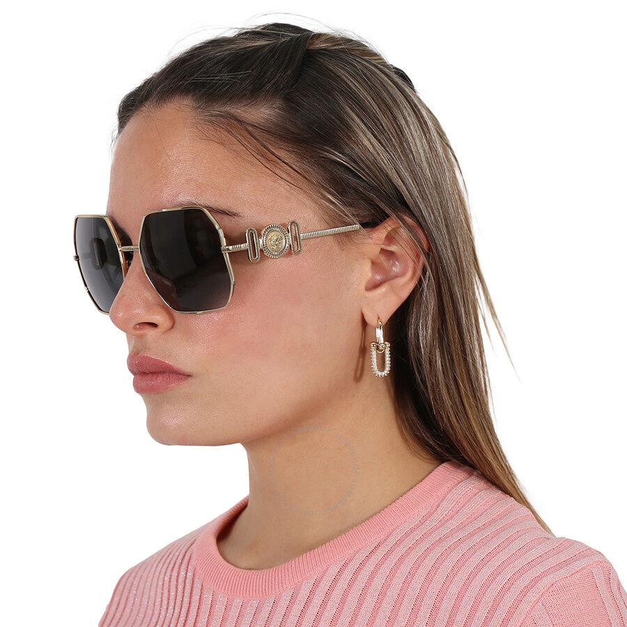 Versace Dark Gray Irregular Ladies Sunglasses Versace Dark Gray Geometric Ladies Sunglasses VE2248 126187  main image 2