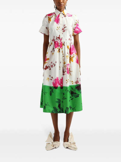 Erdem dipped-hem floral-print shirt dress outlook