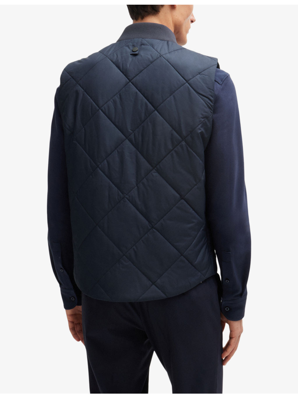 Diamond-quilt regular-fit recycled-polyester gilet - 4